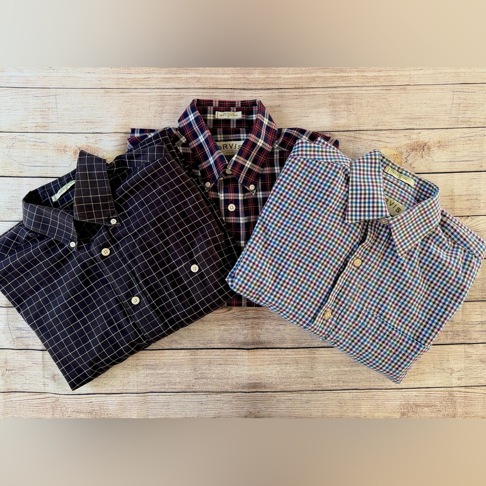 3 ORVIS Men’s Vintage Flannel Shirt Bundle Plaid 100% Cotton Size M Hong Kong